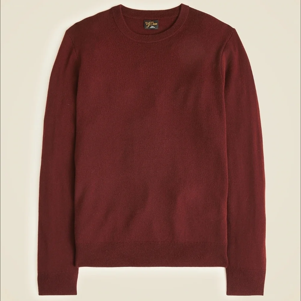 New! J. Crew Cashmere Crewneck Sweater in Port Wine